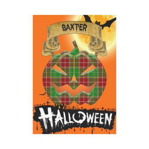 Baxter Modern Tartan Jack O' Lantern Garden Flag / Halloween Home Decor NN4