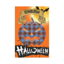 Load image into Gallery viewer, Edinburgh District Tartan Jack O&#39; Lantern Garden Flag / Halloween Home Decor NN4