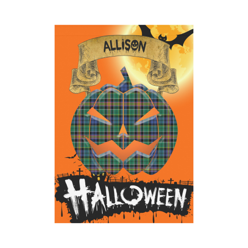 Allison Tartan Jack O' Lantern Garden Flag / Halloween Home Decor NN4