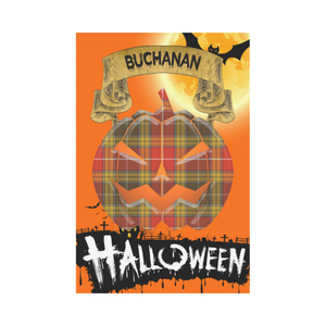 Buchanan Old Set Weathered Tartan Jack O' Lantern Garden Flag / Halloween Home Decor NN4