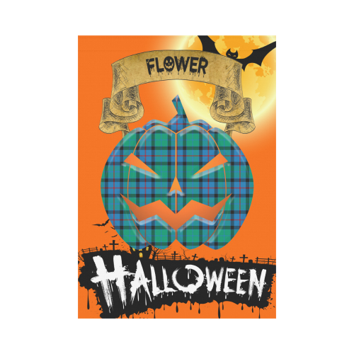 Flower Of Scotland Tartan Jack O' Lantern Garden Flag / Halloween Home Decor NN8