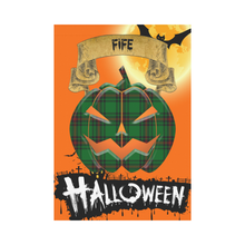 Load image into Gallery viewer, Fife District Tartan Jack O&#39; Lantern Garden Flag / Halloween Home Decor NN8