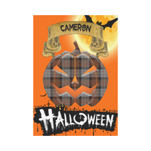 Load image into Gallery viewer, Cameron of Erracht Weathered Tartan Jack O&#39; Lantern Garden Flag / Halloween Home Decor NN4