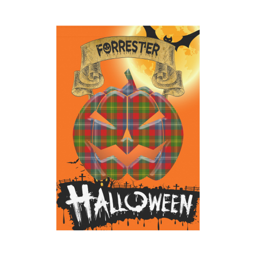 Forrester Tartan Jack O' Lantern Garden Flag / Halloween Home Decor NN8