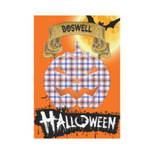 Load image into Gallery viewer, Boswell Modern Tartan Jack O&#39; Lantern Garden Flag / Halloween Home Decor NN4