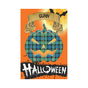 Gunn Ancient Tartan Jack O' Lantern Garden Flag / Halloween Home Decor NN8