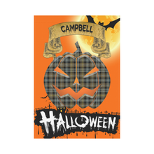 Load image into Gallery viewer, Campbell Argyll Weathered Tartan Jack O&#39; Lantern Garden Flag / Halloween Home Decor NN4