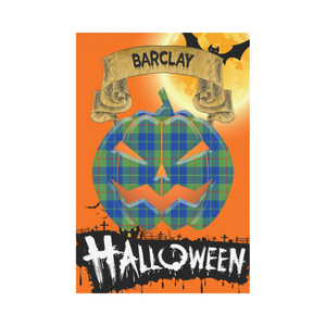 Barclay Hunting Ancient Tartan Jack O' Lantern Garden Flag / Halloween Home Decor NN4