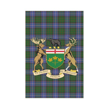 Load image into Gallery viewer, CANADA ONTARIO TARTAN COAT OF ARMS GARDEN FLAG k9