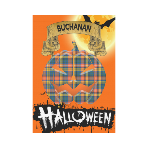 Buchanan Ancient Tartan Jack O' Lantern Garden Flag / Halloween Home Decor NN4