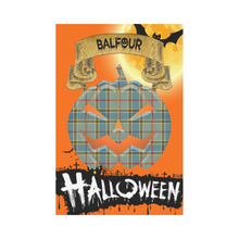 Load image into Gallery viewer, Balfour Blue Tartan Jack O&#39; Lantern Garden Flag / Halloween Home Decor NN4