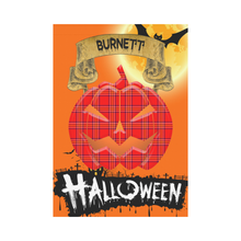 Load image into Gallery viewer, Burnett Modern Tartan Jack O&#39; Lantern Garden Flag / Halloween Home Decor NN4