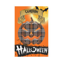 Load image into Gallery viewer, Cameron of Erracht Weathered Tartan Jack O&#39; Lantern Garden Flag / Halloween Home Decor NN4