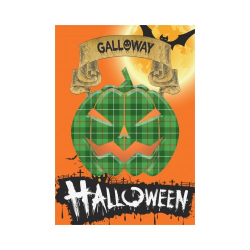 Galloway District Tartan Jack O' Lantern Garden Flag / Halloween Home Decor NN8