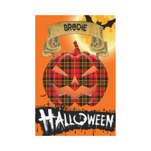 Load image into Gallery viewer, Brodie Modern Tartan Jack O&#39; Lantern Garden Flag / Halloween Home Decor NN4