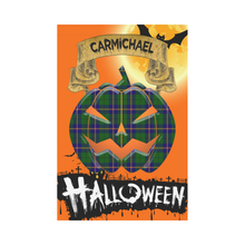 Load image into Gallery viewer, Carmichael Modern Tartan Jack O&#39; Lantern Garden Flag / Halloween Home Decor NN4