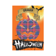 Load image into Gallery viewer, Graham of Menteith Red Tartan Jack O&#39; Lantern Garden Flag / Halloween Home Decor NN8